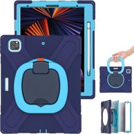 NIKCORP Zaštitna maska za iPad Pro 11" s rotirajućim stalkom i naramenicom trostruka zaštita, plava